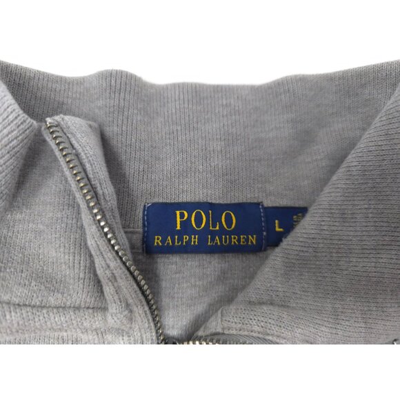 Polo Ralph Lauren Quarter Zip Pull Over Sweatshirt Large Men's Gray Long Sleeve - Picture 4 of 4